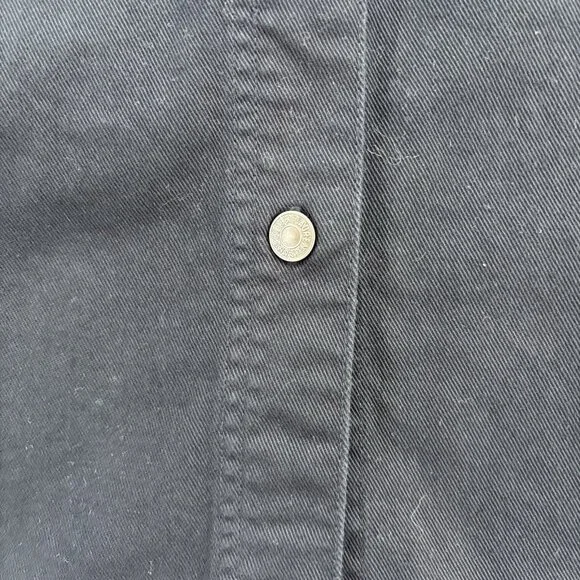 RALPH LAUREN JEANS CO VTG BLACK‎ DENIM BUTTON UP MIDI SKIRT SZ 12 Classic, Retro - Picture 3 of 12